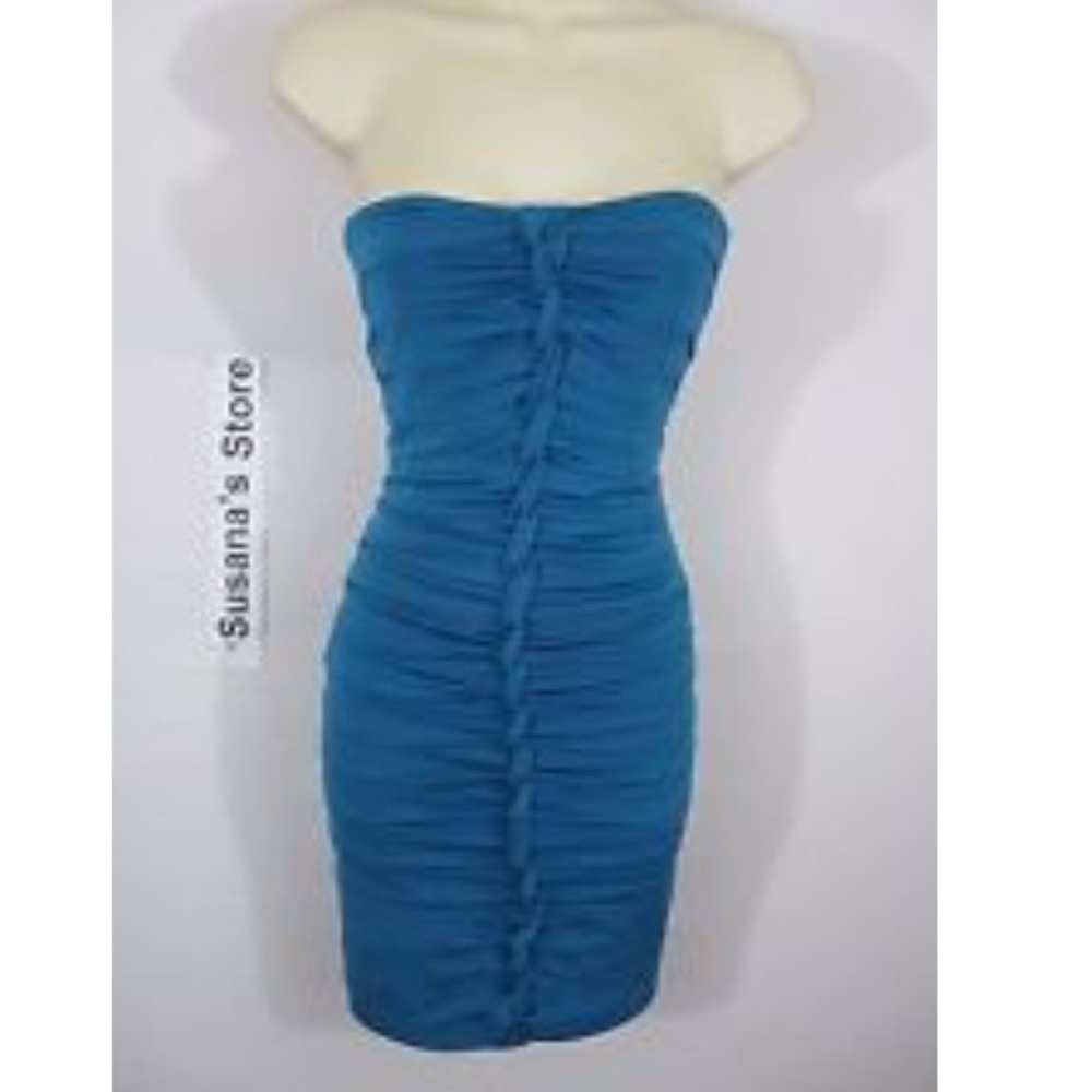 Bebe Ruched Tube Strapless Dress